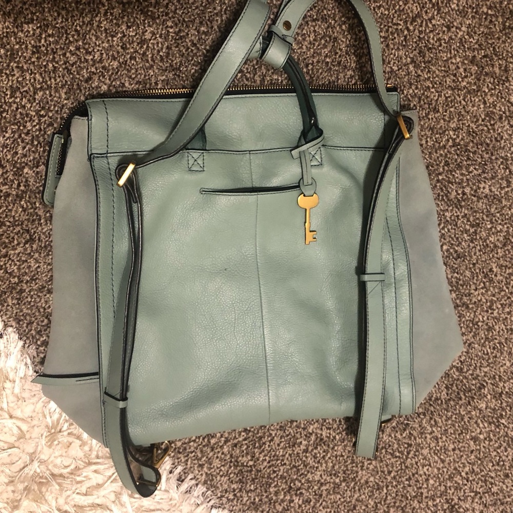Fossil Parker Leather Convertible Backpack Mint Green